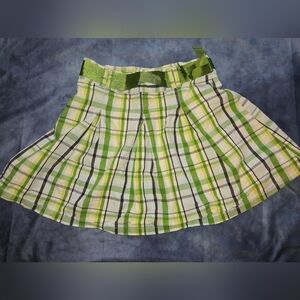 Green Plaid Girls Skirt